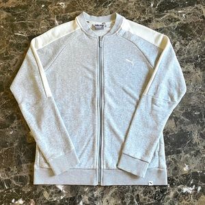 PUMA Track Suit Jacket, Grey & White, Large